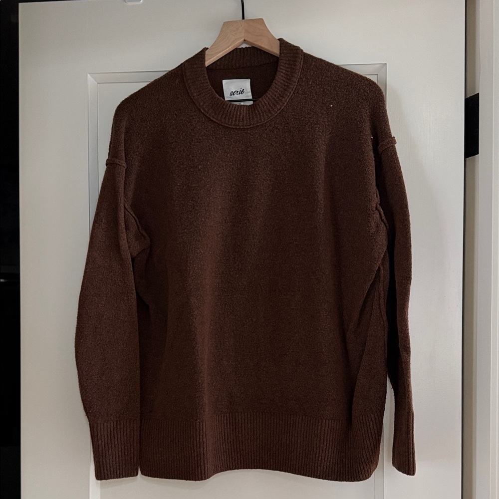 Aerie Brown Crewneck Sweater